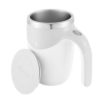 Kitwin 380ml Self Stirring Mug Rechargeable Auto Magnetic Coffee Mug with Stir Bar Electric Stainless Steel Self Mixing Coffee Cup Suitable for Home