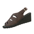 thumbnail image 2 of Womens Wedge Sandals,Platform Sandals,Walking Sandals Women,Summer Shoes for Women,Wide Sandals for Women,Women's Fashionable Casual Plus-Size Peep-Toe Button Sandals,Coffee,7.5, 2 of 6