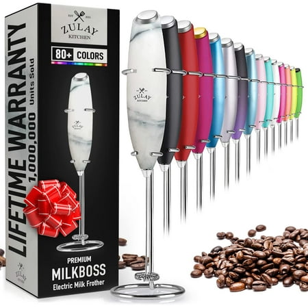 

luxury Zulay Original Milk Frother Handheld Foam Maker for Lattes - Whisk Drink Mixer for Coffee Mini Foamer for Cappuccino Frappe Matcha Hot Chocolate by Milk Boss (Ocean Aqua)