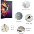 thumbnail image 2 of ZHONGYUTONG Hummingbird Canvas Wall Art Colorful Bird Painting Prints Abstract Animal Pictures for Kid's Room Nursery Framed (16.00" x 24.00"), 2 of 6