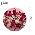 thumbnail image 2 of 14 Inch Wall Clock Battery Operated Silent Clock Decorative for Office, Kitchen, Outdoor, Living Room，Red and Beautiful Rose Flower Floral Fantastic, 2 of 4