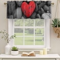 thumbnail image 2 of Red Love Heart Stone Curtain Valances for Windows, Kitchen Valance Window Treatments Panel 2 Pack, Mondern Abstract Art Stones Rod Pocket Short Curtains for Bathroom Bedroom 42 x 12 Inch, 2 of 8