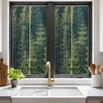 thumbnail image 2 of Green Forest Window Privacy Film, Pine Tree Summer Botanical Modern Art Static Cling UV Sun Blocking Heat Control Window Tint Day and Night, Non-Adhesive One Way Windows Privacy Cover 17.7''x39.3'', 2 of 7