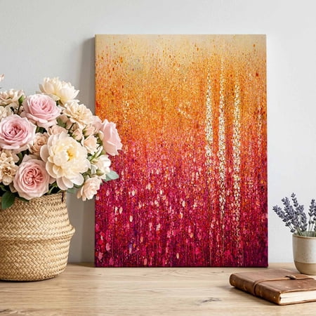 Abstract Art Canvas Wall Art for Living Room Bedroom Bathroom Orange Red Ombre Oil Painting Splatter Texture Canvas Art Wall Decor Artwork for Walls Home Office Decor 12 x16