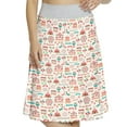 thumbnail image 1 of Women's Circus Ferris Wheel Carousel Tents A-line Printed Skirt Casual Wear, L, Dark Coral Seafoam, by Ambesonne, 1 of 1