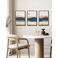 thumbnail image 2 of SHENIFY Bohemain Mountain Landscape Canvas Wall Art 16x24in3pcs Black Framed Watercolor Nature Artwork Painting Boho Farmhouse Rustic Room Decor for Bedroom Living Room, 2 of 7