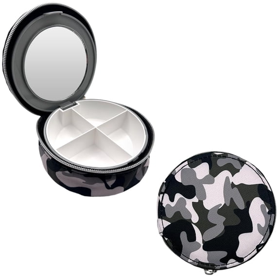 Ezy Dose Travel Pill Organizer with Built-in Mirror, Zippered Camo Case, Compact and Portable Ideal for Travel and On-The-Go Use