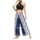 thumbnail image 2 of VISgogo Pantalones de pierna ancha de verano para mujer, pantalones sueltos sueltos de tiro medio con estampado bohemio con divisiones para yoga, playa, vacaciones VISgogo  moda, 2 of 8