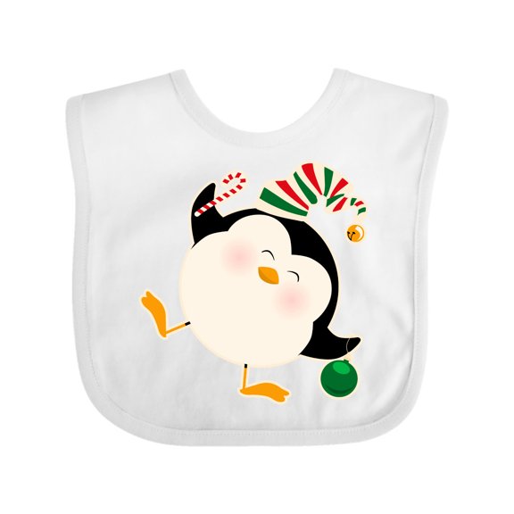 Inktastic Happy Christmas Penguin Boys or Girls Baby Bib