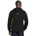 thumbnail image 2 of Sport-Tek Tall Tech Fleece Colorblock  Hooded Sweatshirt-4XLT (Black/ Gold), 2 of 6