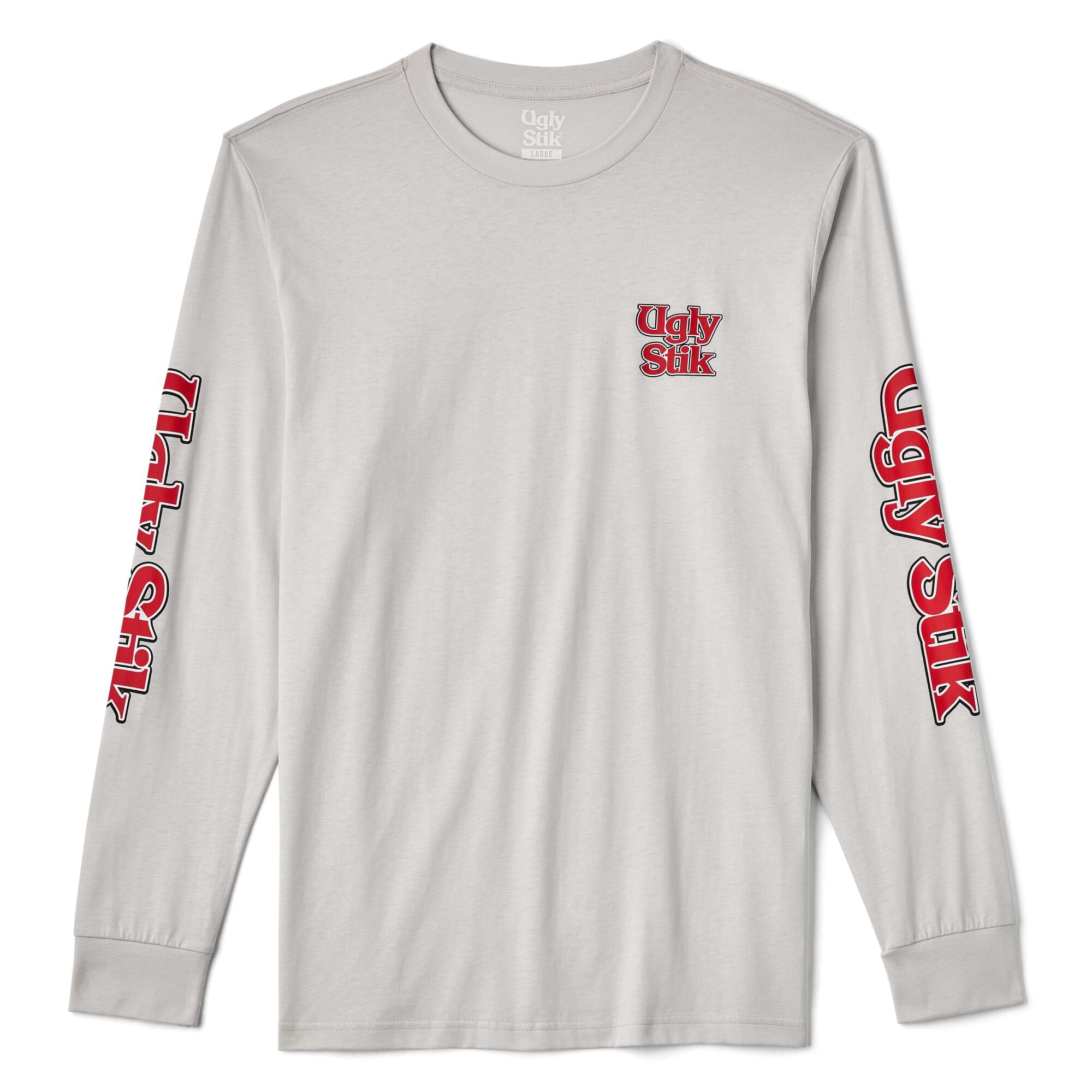 Ugly Stik Long Sleeve Performance Crew Sun Shirt, Grey, Size S