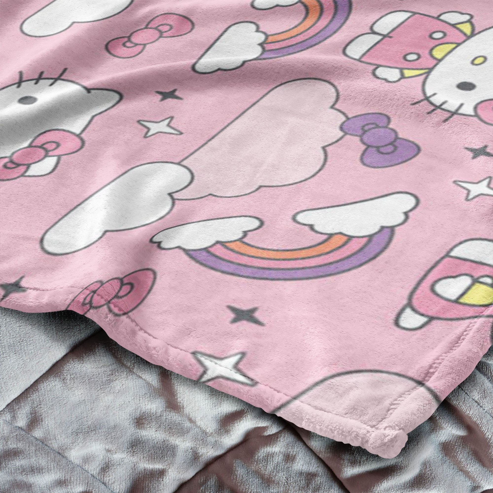 Hello Kitty Cosmic Bows Cloud Throw for Kids, 60x70 inches
