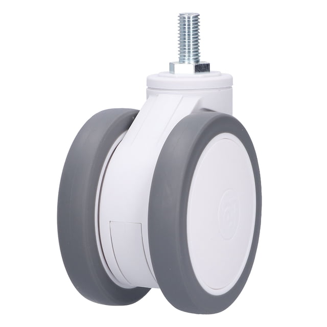 M12 Roue Pivotante Filetée 3.9 Pouces TPR pour Équipement Médical - Construction en Alliage d'Aluminium, Roulement Lisse et Silencieux, Design Antichoc, Installation Facile, Durable pour Hôpital/usine