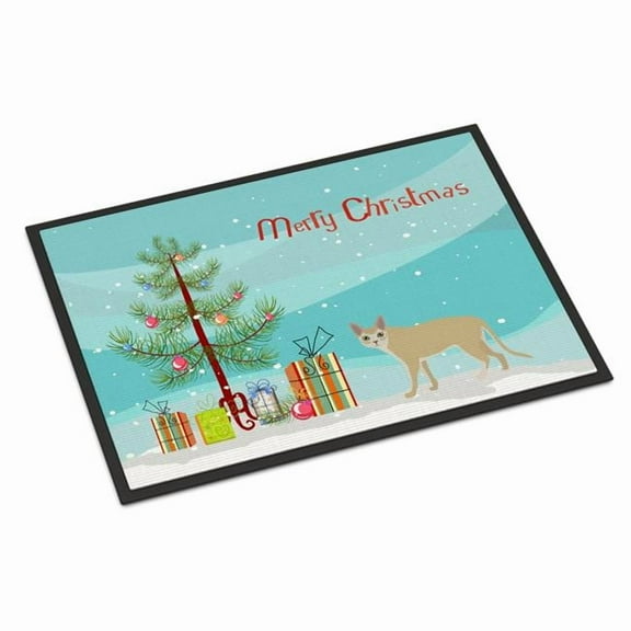 Carolines Treasures CK4716MAT 18 x 27 in. Singapura Cat Merry Christmas Indoor or Outdoor Mat