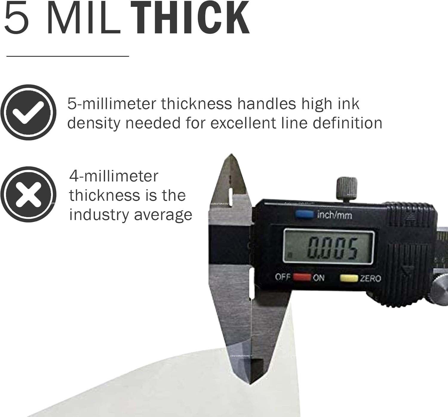 Waterproof Inkjet Film Transparency Paper 5 mil Thick Silk Screen Printing Film 8" x 11" 100 Sheets