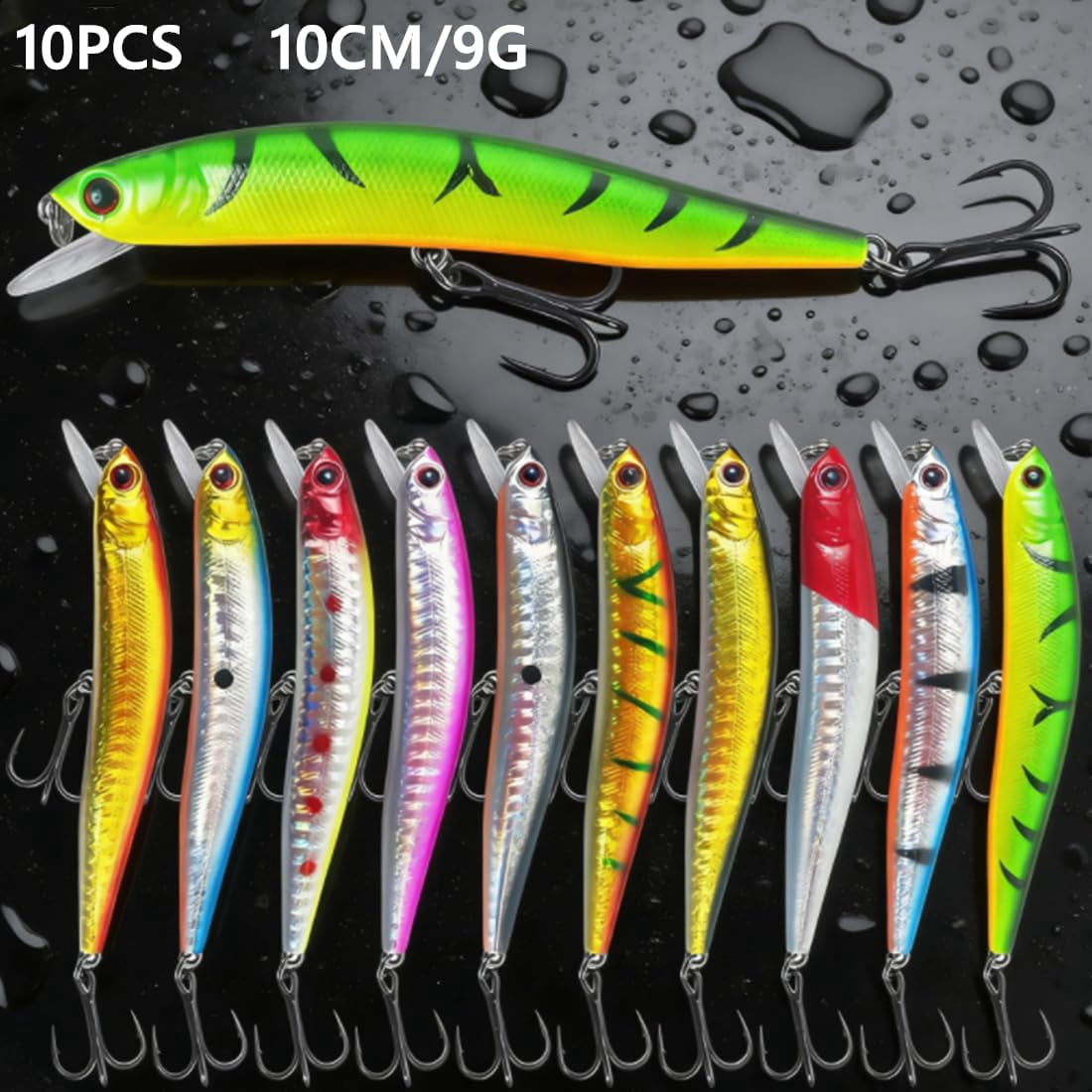 43pcs Bass Fishing Lures Kit Set Topwater Hard Baits Minnow Crankbait Pencil Vib Swimbait For Pike Fit Saltwater And Freshwater