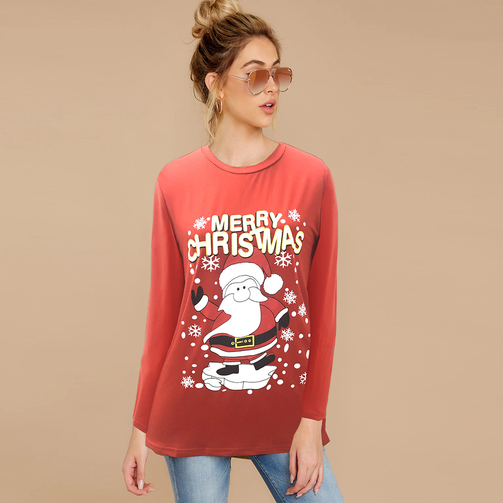 Women's Christmas Printing Shirts Round 