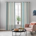 thumbnail image 4 of Light Blue Striped Kitchen Curtains Window Panels, Farmhouse Thin Line Modern Abstract Art Insulated Window Treatment Curtain, Grommet Curtains for Bedroom/Living Room/Bathroom, 2 Piece 42"Wx84"L, 4 of 8