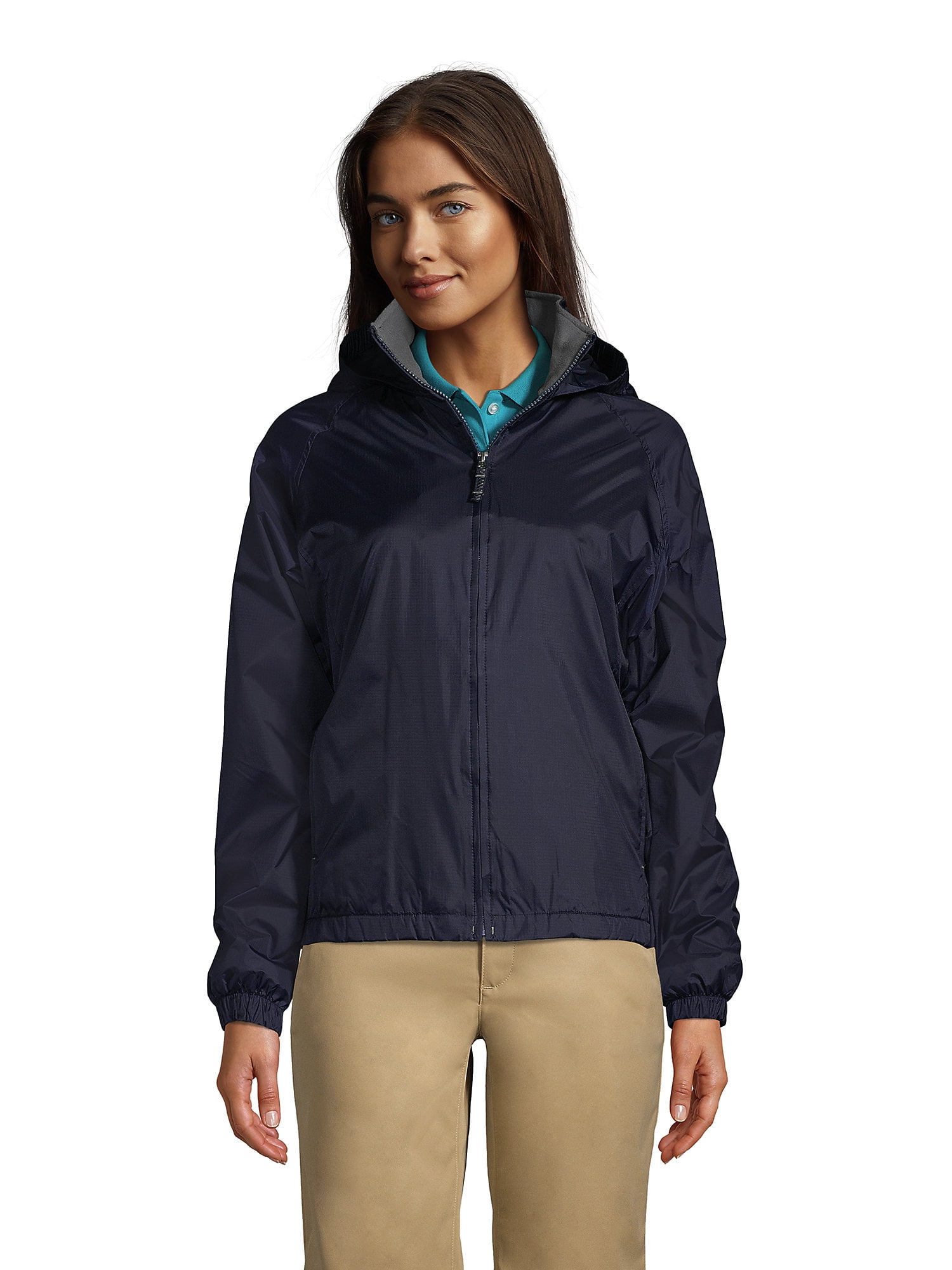 Lands' End School Uniform Women's Fleece Lined Rain Jacket