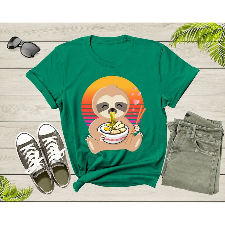 Sloth Eating Ramen T-Shirt, Cute Sloth T Shirt Sloth Eating Ramen T-Shirt, Cute Sloth T Shirt