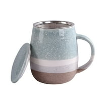 ACDANC 13.5 OZ Reactive Glaze Tea Mugs with Infuser and Lid,Loose Leaf Tea Infuser Cup,Ceramic Steeping Teacup with Filter for Single,Microwave&Dishwasher Safe