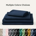thumbnail image 3 of Sonive Bed Sheet Sets, Ultra Soft Breathable Luxury 4 Piece (Navy Blue, Full), 3 of 4
