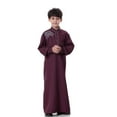 thumbnail image 3 of LEEYNEER Fall Clothes for Boys Boys Middle Muslim Pure Fashion Dresses and Long Topcoats Comfortable Blouse, 3 of 9