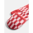 thumbnail image 3 of No Boundaries Women's Ribbed Knit Checkered Pop Top Mittens, 3 of 4