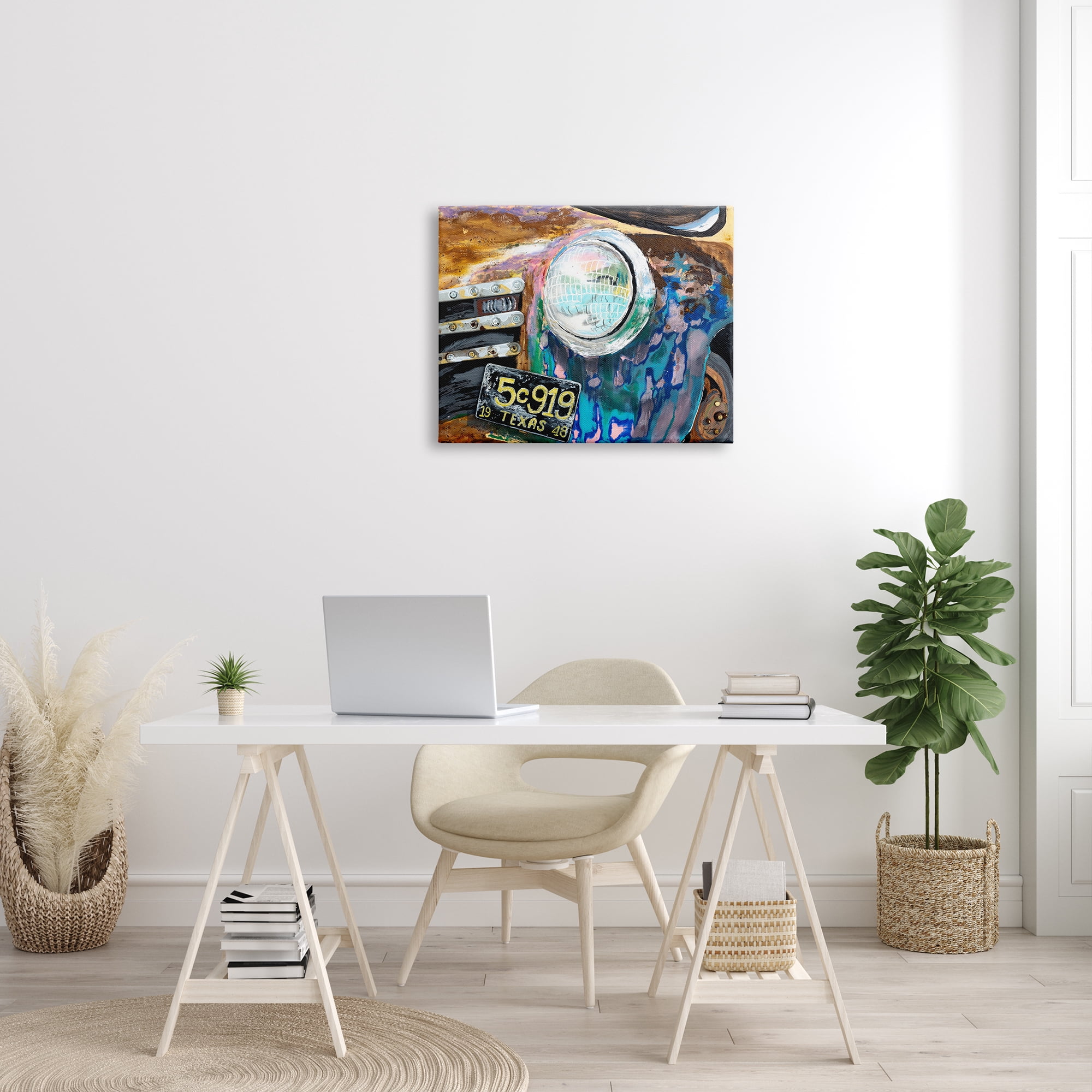Stupell Industries Up-Close Texas Car Headlight Modern Street Style Painting Gallery Wrapped Canvas Print Wall Art, Design by Stacy Gresell