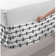 thumbnail image 2 of Ethnic Bed Skirt, Monochrome Style Repeating Direction Pointers Pattern Illustration, Elastic Bedskirt Dust Ruffle Wrap Around for Bedding Decor, 4 Sizes, Charcoal Grey and White, by Ambesonne, 2 of 2