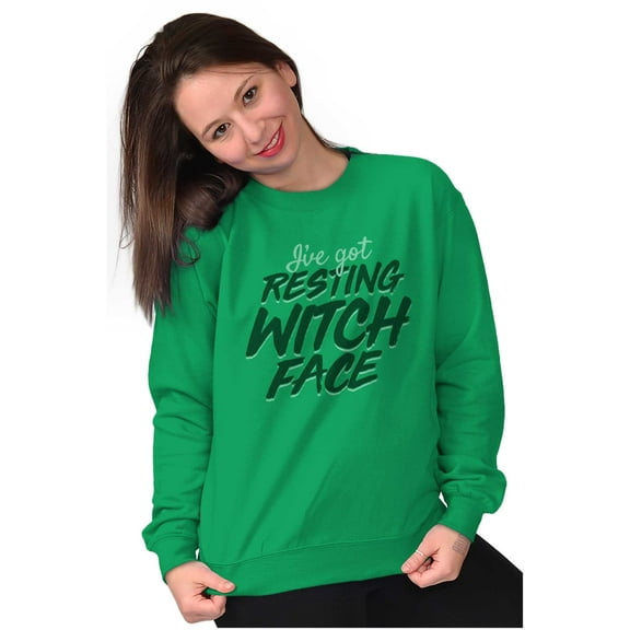 I've Got Resting Witch Face Funny Women Plus Size Crewneck Sweatshirt Brisco Brands 2X