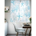thumbnail image 4 of Aqua Coastal Sheer Curtains for Living Room Bedroom Nautical Summer Beach Starfish Coral Sheer Curtains 72 Inch Long 2 Panels Set Light Filtering Curtain Window Treatments Drapes for Dining Room, 4 of 6