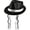 black + white, variant on Sequin Jazz Hat, Sparkly 1970s Disco Top Hat for Dance Parties, Black, 56-58 cm, 1 Pack