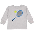 thumbnail image 3 of Inktastic Blue Tennis Racket and Ball Boys or Girls Long Sleeve Toddler T-Shirt, 3 of 5