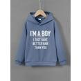 thumbnail image 3 of Big Boys Tops I'M A BOY I JUST HAVE BETTER HAIR THAN YOU Letter Print Cute&Cozy Sweatshirt Casual Hoodie For Kids Boys - Keep Him Warm And Stylish!, 3 of 8