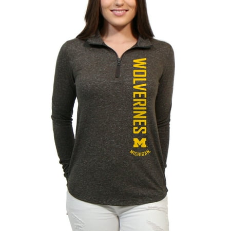 - Michigan Wolverines Cascade Text Women's/Juniors Team Long Sleeve Half Zip Shirt