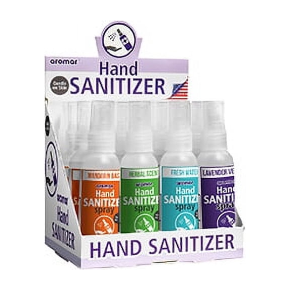 Aromar Assorted Liquid Hand Sanitizer Spray 2 oz. - Case Of: 16;