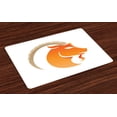 thumbnail image 1 of Ambesonne Zodiac Capricorn Place Mats Set of 4, Goat Design, Standard Size, Orange Beige and White, 1 of 4