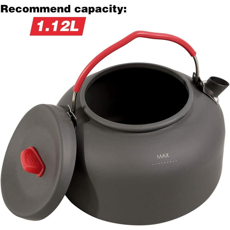 REDCAMP 0.8L Mini Outdoor Camping Kettle, Aluminum Water Pot with Carrying  Bag, Compact Lightweight Tea Kettle