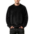 thumbnail image 4 of Ceisia Men's Solid Fuzzy Crew Neck Long Sleeve Knit Sweater Casual Warm Winter Pullover Top Gift, 4 of 5
