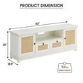 thumbnail image 3 of Rattan TV Stand for 65/70 Inch TV, Modern Entertainment Center with 2 Drawers and 2 Storage Cabinets, White TV Media Console Cabinet with Adjustable Shelf for Living Room, 3 of 7