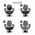 thumbnail image 4 of Geometric Office Chair Slipcover, Repeating Colorful Stars and Triangles Print and Modern, Protective Stretch Decorative Fabric Cover, Standard Size, Charcoal Grey Multicolor, by Ambesonne, 4 of 5