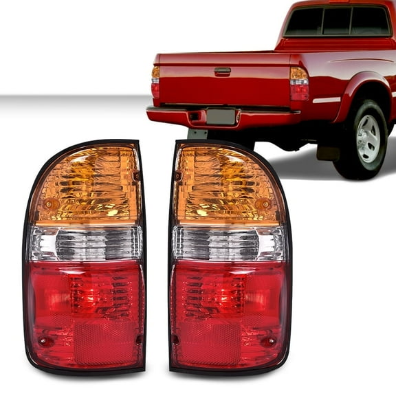 PIT66 Tail Lights Assembly w/Bulbs Rear Lights Fit for Toyota Tacoma 2001-2004 Pair Brake Lamps