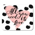 thumbnail image 1 of NUDECOR Black and White Striped Gold Watercolor Heart Lettering All Mousepad Mouse Pad Mouse Mat 9x10 inch, 1 of 1