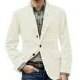 thumbnail image 2 of Corduroy Blazer Men Casual Sport Long Sleeve Suit Jacket Corduroy Dress Work Wear Coats Single Breasted Notched Lape Slim Fit Mens Blazer Business Vintage Blazer Dwelliawo White 3XL, 2 of 5