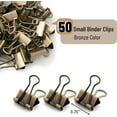 thumbnail image 2 of Mr. Pen- Binder Clips, Small Binder Clips, 50Pack, 0.75 in, Bronze, Small Clips, Paper Binder Clips, Binder Clips Small Size, Small Paper Clips, Office Clips, Micro Binder Clips, Mini Binder Clips, 2 of 9