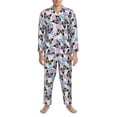 thumbnail image 3 of Naloa Bright Butterflies1 Men’s Pajamas Set - Long Sleeve Button Down Sleep Shirt and Pajama Bottoms Sleepwear Set-X-Large, 3 of 7