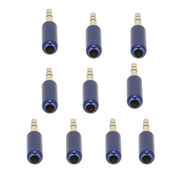 QIILU 10Pcs 3.5mm Headphone Audio Jack 2‑Channel Stereo Gold‑Plated Balanced Plug Repair Accessory,Balanced Plug,3.5mm Plug