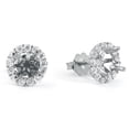 thumbnail image 2 of Pompeii 5/8ct Diamond Halo Studs Mounting Fits 5.5-6.5mm Round Stones 14k White Gold, 2 of 4