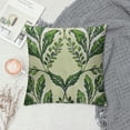 thumbnail image 2 of GOSMITH  Leaf Floral Green Decorative Pillow Covers, Green Vegetable Olive Branches Leaf Branch Fruit Tree Cushion Case Sofa Bedroom Car Throw Pillow Covers Square White, 2 of 5